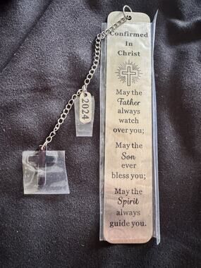 Confirmed In Christ Bookmark Cross Charm 2024 Christian Confirmation Gift
